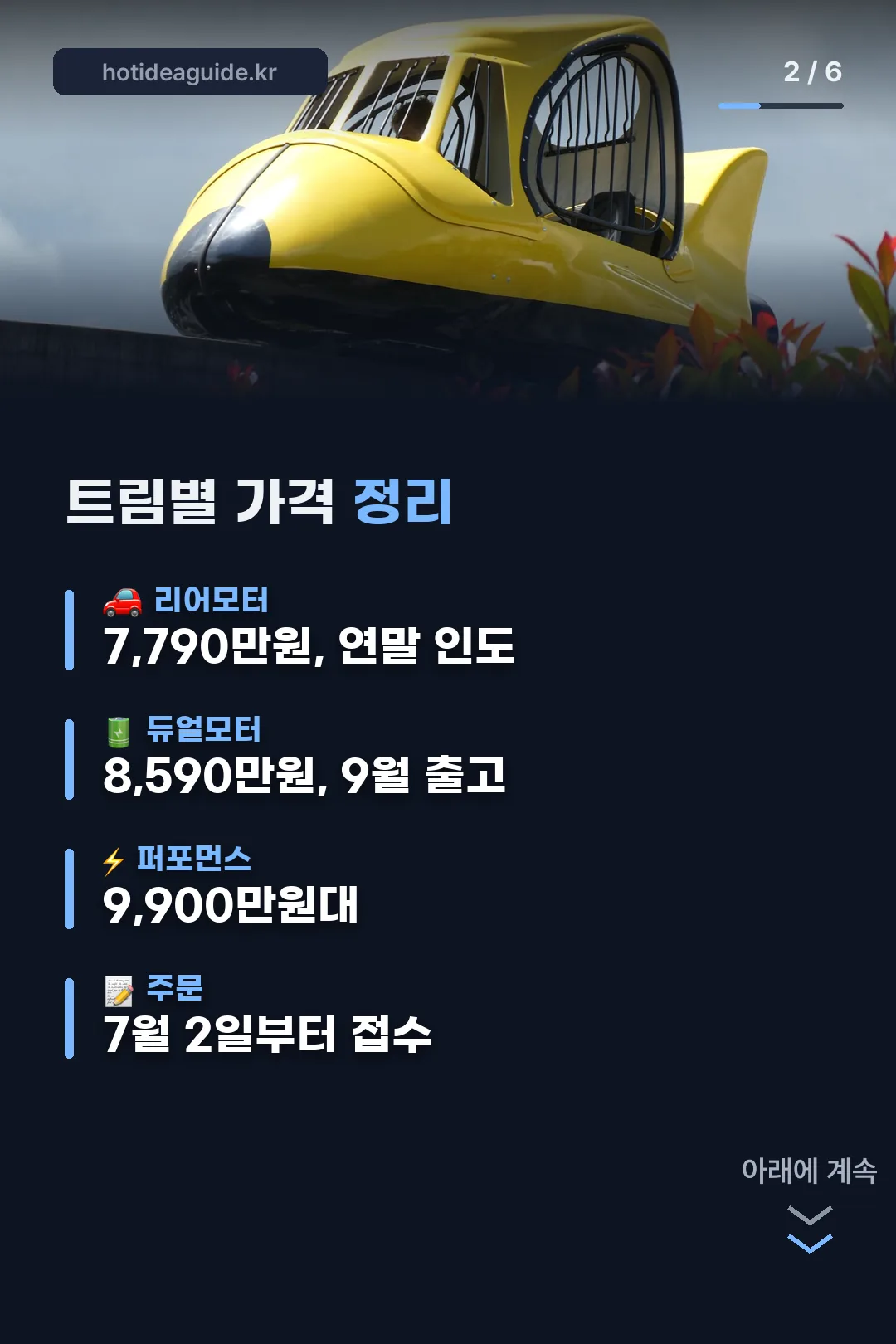 트림별 가격 정리