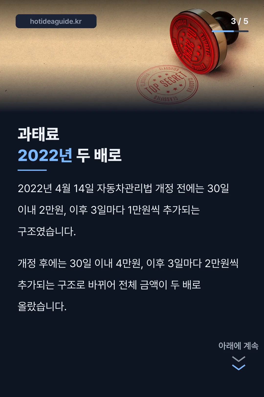 과태료 2022년 두 배로 상향