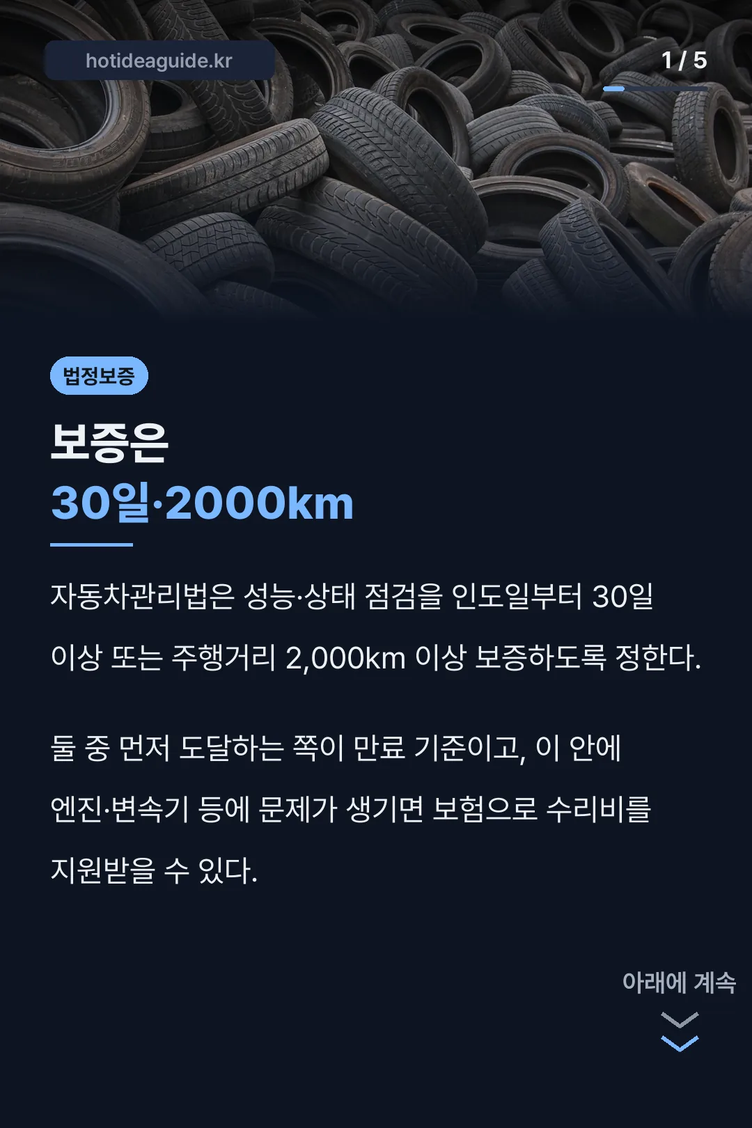 법정 보증 기간 30일·2000km
