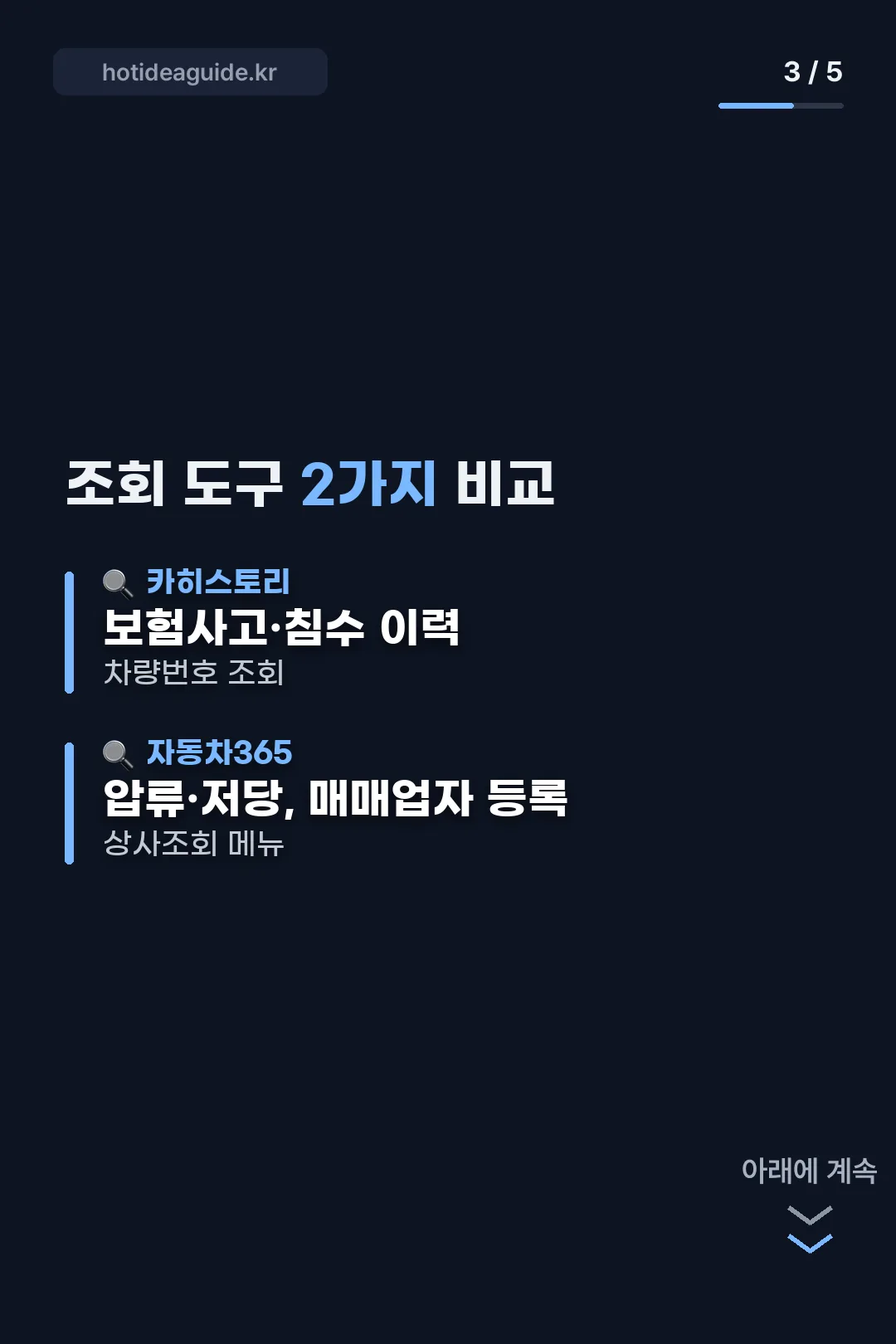카히스토리와 자동차365 비교